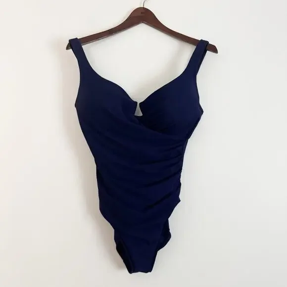 MIRACLESUIT Escape One Piece Swimsuit Navy Blue 14 - Picture 2 of 8